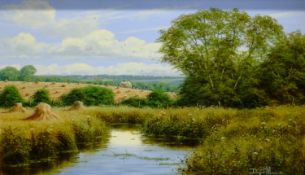 David Morgan (British 1964-): Harvest River Landscape,