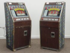 Two 1960s/70s Brenco 'Copper Queen' fruit machines, W61cm, H134cm,