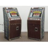 Two 1960s/70s Brenco 'Copper Queen' fruit machines, W61cm, H134cm,