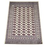 Persian Bokhara design ivory ground rug/wall hanging,