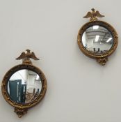 Pair early 20th century Regency style wall mirrors,