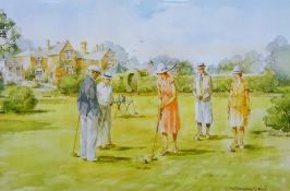 After Douglas E West (British 1931-): Golf, Cricket, Croquet, Boating and Bowls,