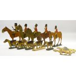 After Chloe Preston (1887-1969) a set of cut out hunting figures with hounds etc.