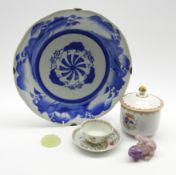 18th Century Chinese eggshell tea bowl and saucer decorated with birds and flowers,