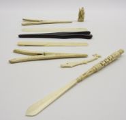 19th century carved ivory letter opener with Stanhope,
