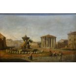 C Possenti? (Italian 19th century): A Roman Town Square,