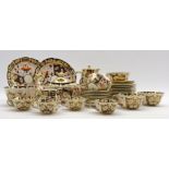 Royal Crown Derby Imari pattern tea set comprising 8 cups, 9 saucers, 12 tea plates, tea pot,