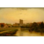 W J Poole (British 1844-1946): A View of All Saints Church Down the River Medway, Maidstone,