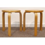 Pair Alvar Aalto type stacking stools,