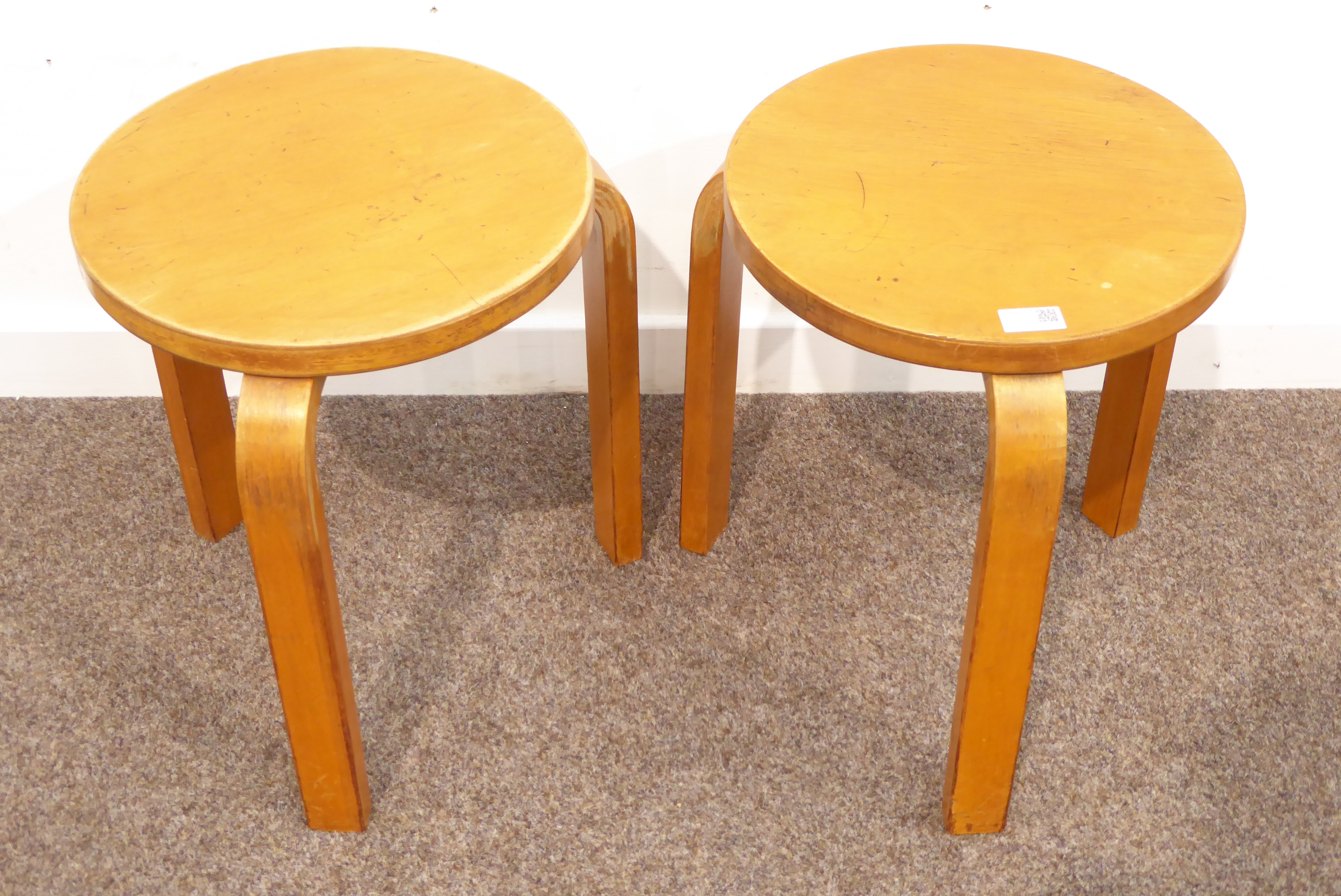 Alvar Aalto for Finmar - Pair stacking stools, - Image 2 of 3