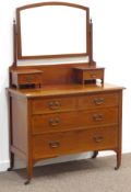 Edwardian inlaid mahogany dressing chest,
