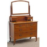 Edwardian inlaid mahogany dressing chest,