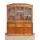 Victorian pitch pine bookcase display cabinet,