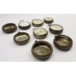 Four silver pocket watch cases 7.