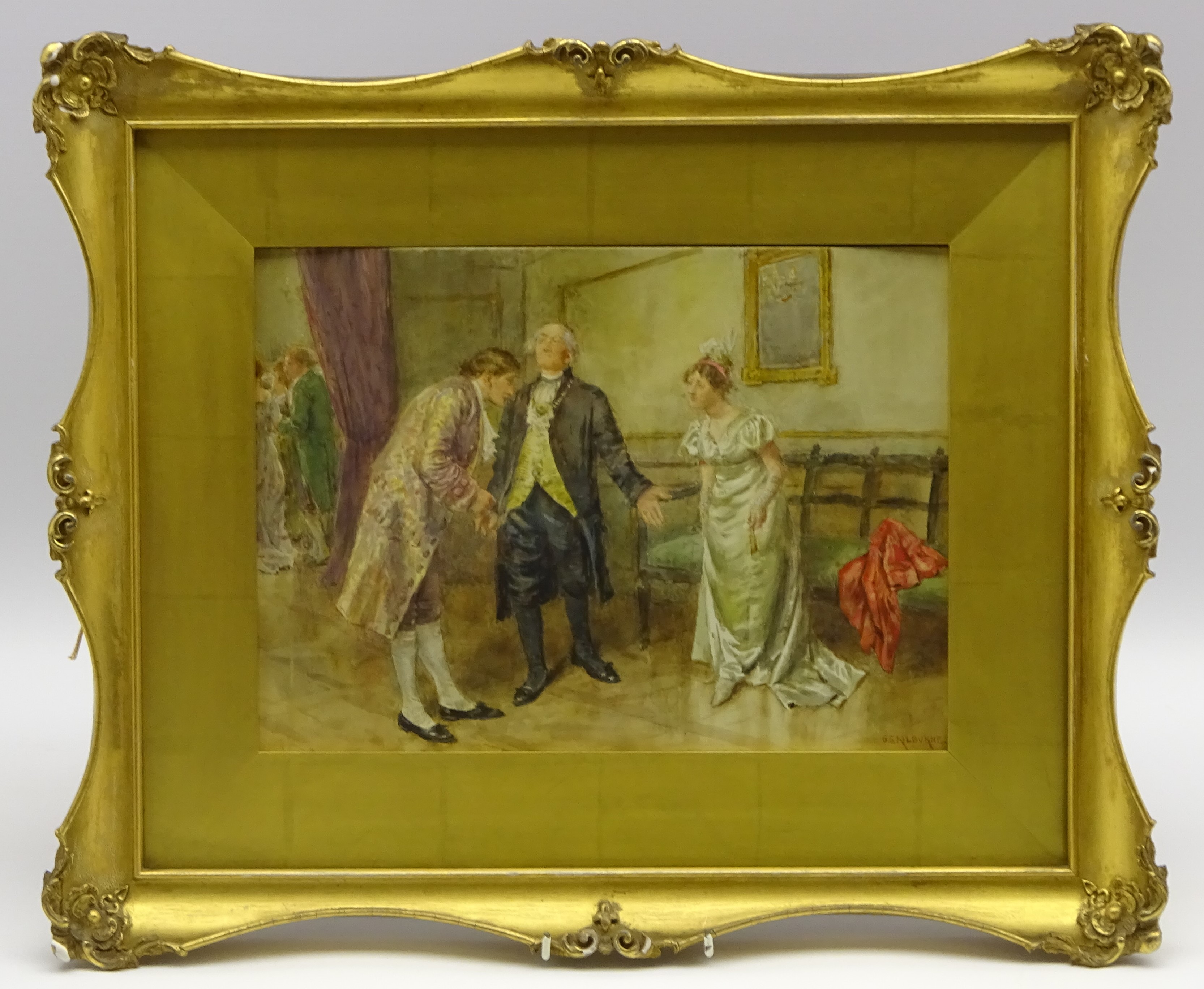 George Goodwin Kilburne (British 1839-1924): 'The Master of Ceremonies', watercolour, - Image 2 of 2