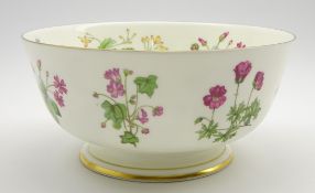 Minton bowl painted with floral sprays within a gilded rim and foot D22cm Condition
