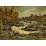 Peter Wishart ARSA (Scottish 1846-1932): 'Autumn River in Spate',