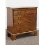 George III mahogany bachelors chest, moulded rectangular top,