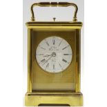 20th Century repeater carriage clock, the white enamel dial inscribed 'L'Epee Saint-Suzanne,