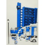 Gerry Buxton (British Contemporary): Trellick Tower, limited edition screen print no.