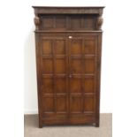 Waring & Gillow Ltd - 20th century oak court cupboard wardrobe,