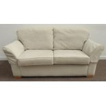 Multi-York traditional shaped two seat sofa, upholstered in neutral fabric, W187cm,