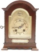 Early 20th century mantel clock with steel dial,