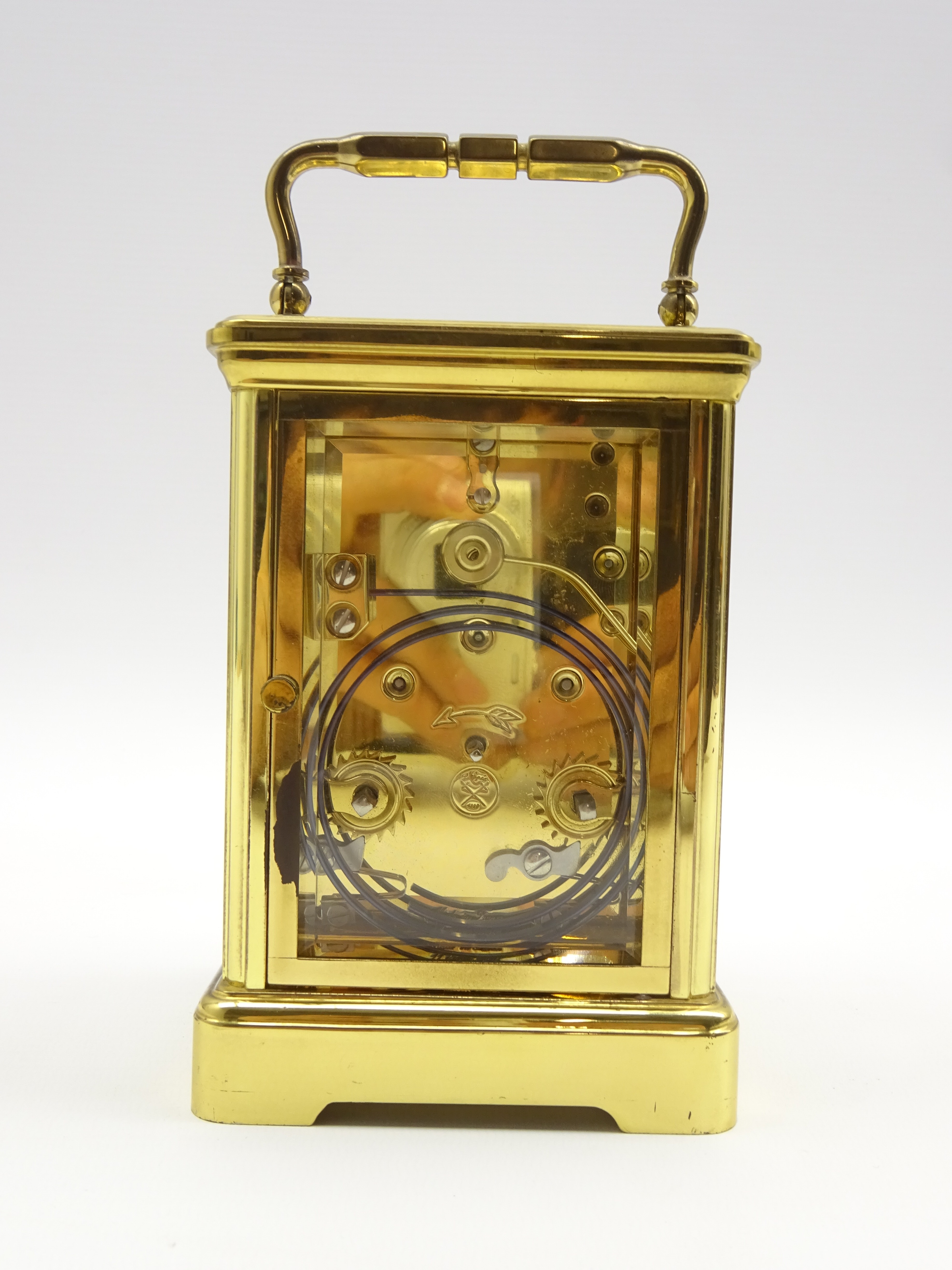 20th Century repeater carriage clock, the white enamel dial inscribed 'L'Epee Saint-Suzanne, - Image 5 of 7