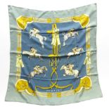 Hermes silk scarf of Show Jumping design inscribed 'Hermes,