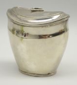 Early 19th Century Dutch silver oval tea caddy with reeded decoration H9cm The Hague 1807/8 Maker