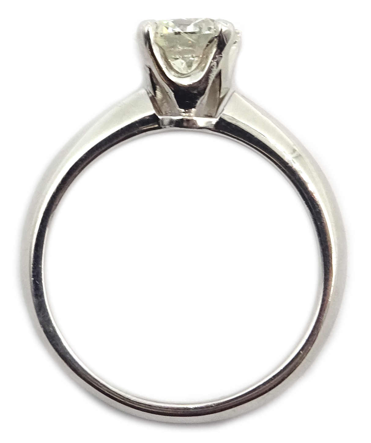 Platinum diamond solitaire ring, hallmarked, diamond approx 1. - Image 3 of 3