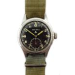 Eterna WWII Military Issue 'Dirty Dozen' wristwatch screw back with issue markings W.W.W. P.