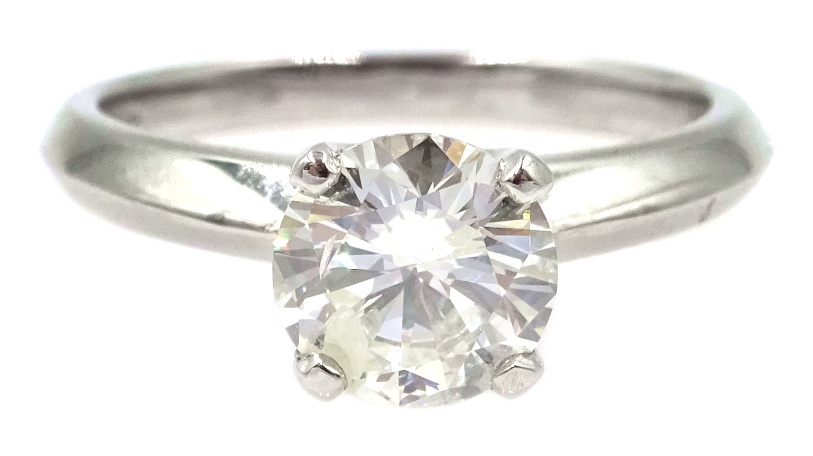 Platinum diamond solitaire ring, hallmarked, diamond approx 1.