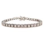 Silver cubic zirconia line bracelet,