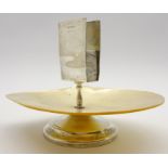 Silver mounted mother of pearl matchbox holder on a pedestal foot H12cm Sheffield 1934 Maker: