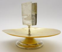 Silver mounted mother of pearl matchbox holder on a pedestal foot H12cm Sheffield 1934 Maker: