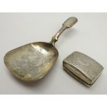 George IV small silver vinaigrette with pierced grille and engraved decoration Birmingham 1821