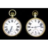 Swiss Argentan Goliath 8 Day nickel cased pocket watch, serial no. 33236 case no.