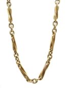 9ct gold trombone link necklace with clip,