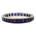 Early-mid 20th century calibre cut sapphire full eternity ring Condition Report & Further