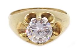 9ct gold ring cubic zirconia ring,