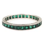 Early-mid 20th century calibre cut emerald full eternity ring Condition Report & Further