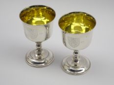 Pair of silver goblets marking the 500th anniversary of the completion of the Minster, Nos.