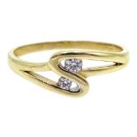 9ct gold cubic zirconia crossover ring,