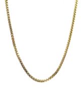 9ct gold box link chain necklace, hallmarked, approx 9.