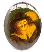 Rare oval shaped Royal Doulton Kingsware wall plaque depicting the 'Laughing Cavalier' signed by