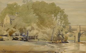 Frederick (Fred) Cecil Jones (British 1891-1966): Grassington Bridge Wharfedale, watercolour signed,