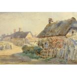 Frank Saltfleet (British 1860-1937): Country Cottages, watercolour signed and dated '84,