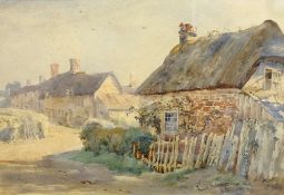 Frank Saltfleet (British 1860-1937): Country Cottages, watercolour signed and dated '84,