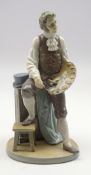 Lladro figure 'Artistic Endeavour' artist holding a palette with his foot on a stool no.